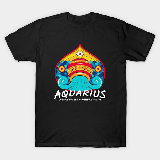 Aquarius Astrology T-Shirt by A Reel Keeper